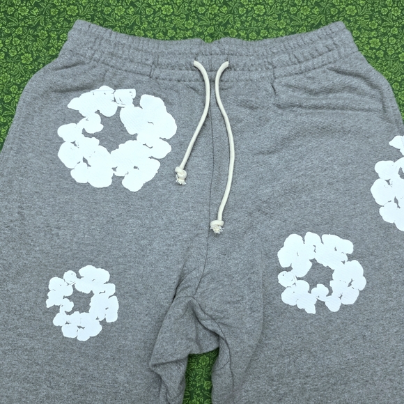 Denim Tear Grey Sweatpants with White Florals Unisex - Picture 8 of 12